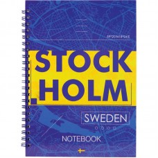 Блокнот на спіралі тверда обкл., А5, 96арк. Stockholm