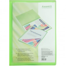 Дисплей-книга з кишенею, А4, 20 файлів, прозора зелена