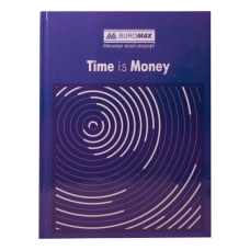 Книга канцелярська TIME IS MONEY, А4, 96 арк., клітинка, офсет, тверда ламінована обкладинка, синя