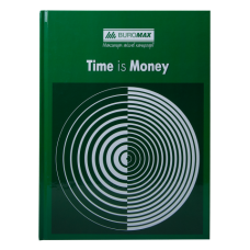 Книга канцелярська TIME IS MONEY, А4, 96 арк., клітинка, офсет, тверда ламінована обкладинка, зелена