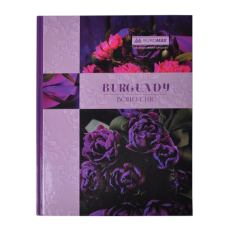 Книга канцелярська BOHO CHIC, А4, 96 арк., клітинка, офсет, тверда ламінована обкладинка, фіолетова