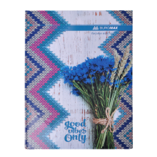 Книга канцелярська ROMANTIC, А4, 96 арк., клітинка, офсет, тверда ламінована обкладинка, синя