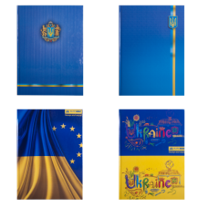 Книга канцелярська UKRAINE, А4, 96 арк., клітинка,  офсет,тверда ламінована обкладинка, асорті
