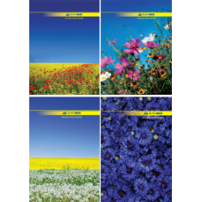 Книга канцелярська NATURE, А4, 96 арк., клітинка, офсет, тверда ламінована обкладинка, асорті