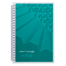 Зошит для нотаток PRIME, А5, 96 арк., клітинка, картонна обкладинка, бірюзовий