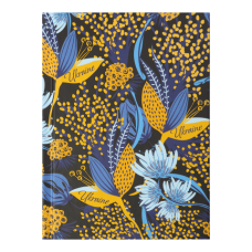 Записна книжка FLORA, А6, 64 арк., клітинка, тверда обкладинка, мат. ламінація+лак, чорний
