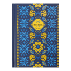 Записна книжка ETHNO, А6, 64 арк., клітинка, тверда обкладинка, мат. ламінація+лак, синя
