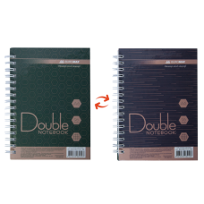 Книга записна DOUBLE, А6, 96 арк., клітинка, тверда ламінована обкладинка, зелена/коричнева