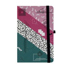 Книжка записна CREATIVE, на гумці, 136х207мм, 96 арк., кліт., офсет крем., тв.лам.обкл., малинова
