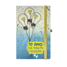 Книжка записна IDEA, на гумці, 136х207мм, 96 арк., кліт., офсет крем., тв.лам.обкл., блакитна