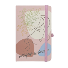 Книжка записна LADY, на гумці, 136х207мм, 96 арк., кліт., офсет крем., тв.лам.обкл., пудрова