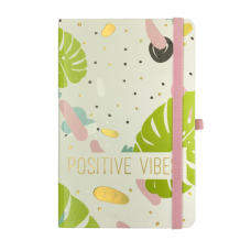 Книжка записна POSITIVO, на гумці, 136х207мм, 96 арк., кліт., офсет крем., тв.лам.обкл., салатова