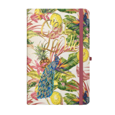 Книжка записна TROPICAL, на гумці, 136х207мм, 96 арк., кліт., офсет крем., тв.лам.обкл., персикова