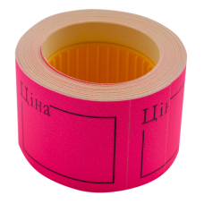 Цінник 50*40мм, "ЦІНА",  (150шт, 6м), прямокутний, зовнішня намотка, малиновий