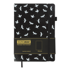Блокнот діловий RELAX, А5, 96 арк, нелінов., чорний, шт.шкіра