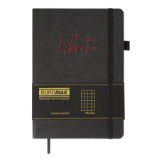 Блокнот діловий LIBRETA, А5, 96 арк., клітинка, чорний, шт.шкіра