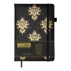 Блокнот діловий ROYAL А5, 96л, клітинка, обкладинка штучна шкіра, чорний