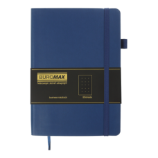 Блокнот діловий BRIEF А5, 96л, крапка, обкладинка штучна шкіра, синій