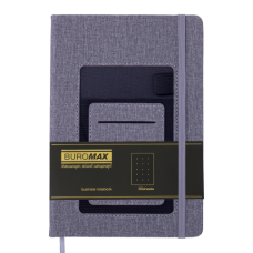 Блокнот діловий COMFORT А5, 96л, крапка, обкладинка штучна шкіра, сірий