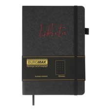 Блокнот діловий LIBRETA, А5, 96 арк., крапка, чорний, шт.шкіра