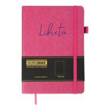 Блокнот діловий LIBRETA А5, 96л, крапка, обкладинка штучна шкіра, малиновий