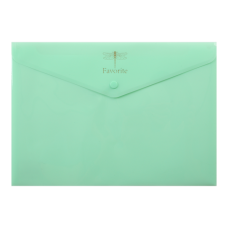 Папка-конверт на кнопці FAVOURITE, PASTEL, А4, м'ятна