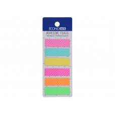 Закладки з клейким шаром 12х44 мм Economix Fun Strip, 120 шт., пластикові, 6 кольорів асорті