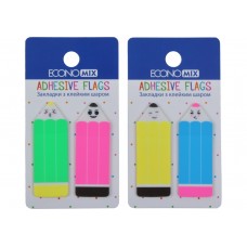 Закладки з клейким шаром 18х50 мм Economix Fun Pencils, 40 шт., пластикові, асорті