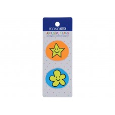 Закладки з клейким шаром 35х40 мм Economix Fun flower and star, 40 шт., пластикові, асорті