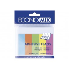 Стікери-закладки Economix, 15х45, паперові