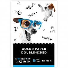 Папір кольор. двостор. (10арк/10кол), А5 Kite Dogs