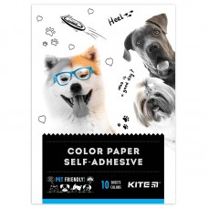 Папір кольор. самоклейкий (10 арк/10 кол), А5 Kite Dogs