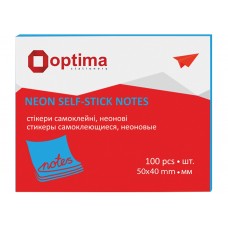 Стікери Optima, 40х50, синій неон, 100 арк.