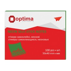 Стікери Optima, 40х50, зелені неон, 100 арк.