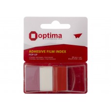 Стікери-закладки Optima, 45х25, червоні, 50 шт.