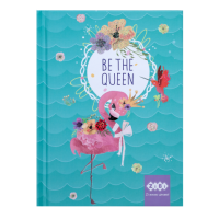 Блокнот BE THE QUEEN, А-6, 64л., кл., тв. обкл., мат. лам.+лак, гліт, бірюзовий